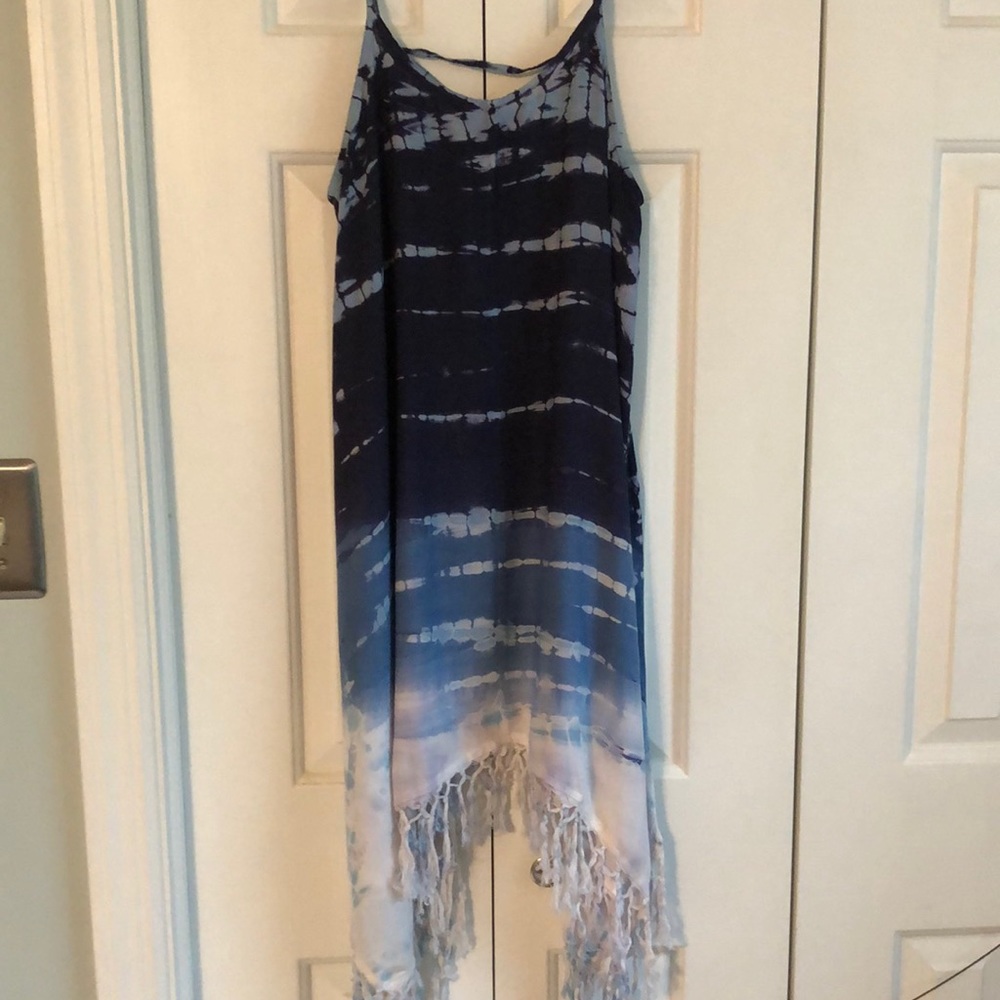 Boho Me Blue Tie Dyed Beach Cover Up